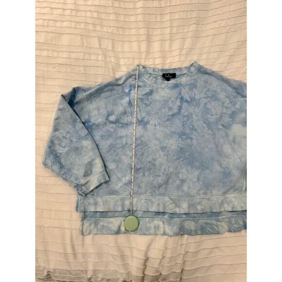 Lulus Ice Wash Tie Dye Crewneck Sweatshirt Blue Women’s Large Cloudcore Coastal - Picture 6 of 14